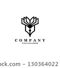 pen book logo design vector 130364022