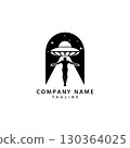 people in alien ship logo design vector 130364025