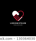 shake hands heart logo design vector 130364030