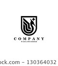 shield heron logo design vector 130364032