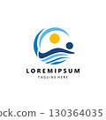 swimming person logo design vector 130364035