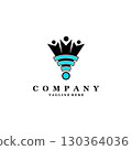 team network logo design vector 130364036