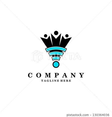 team network logo design vector 130364036