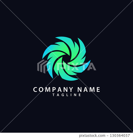 typhoon logo design vector 130364037