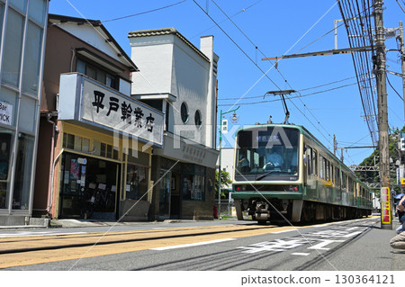 Enoshima Electric Railway on the road Enoshima Electric Railway on the road 130364121