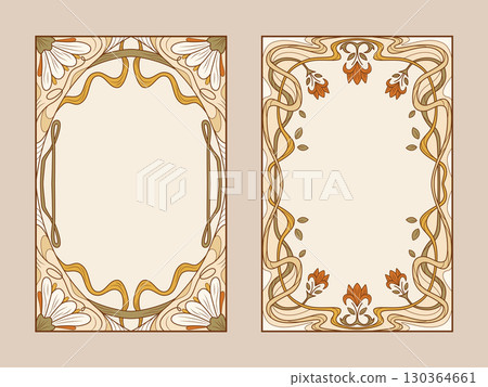 Vintage ornamental designs in art nouveau style 130364661