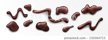 Chocolate sauce drop collection Chocolate sauce drop collection 130364713