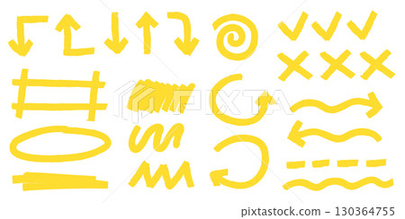 Yellow highlight marker elements 130364755