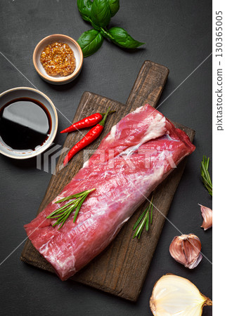 Fresh raw beef meat and ingerdients Fresh raw beef meat and ingerdients 130365005