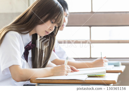 High school students taking classes High school students taking classes 130365156