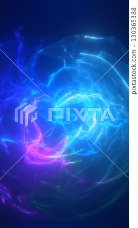 Colorful glowing abstract sphere radiating vibrant energy and dynamic electric waves, symbolizing power and innovation 130365388