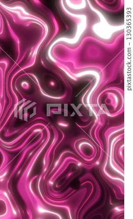 Abstract pink glowing fluid pattern with soft light reflections, creating a vibrant, dynamic surface 130365393