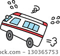 急速行駛的救護車的插圖 130365753
