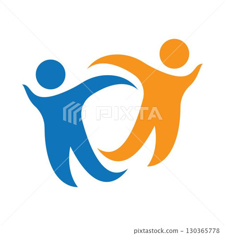 Fun people Healthy Life Logo template 130365778