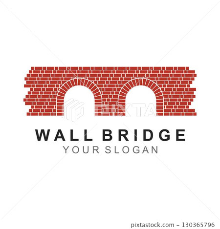 Wall bridge logo illustration vector Wall bridge logo illustration vector 130365796