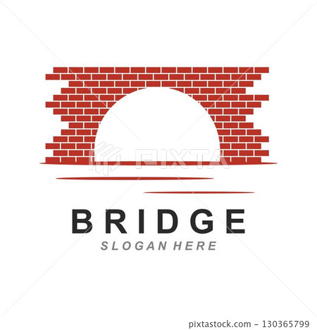 Wall bridge logo illustration vector 130365799