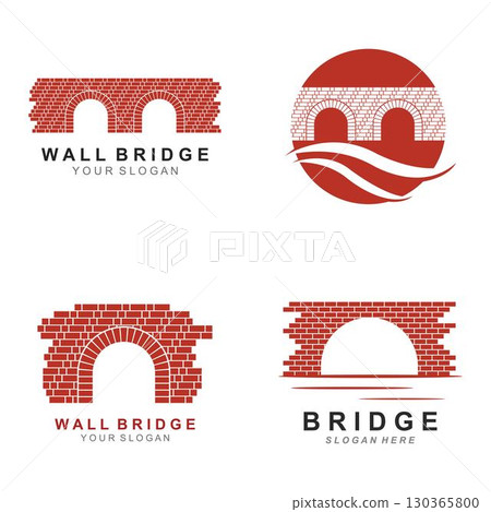 Wall bridge logo illustration vector 130365800