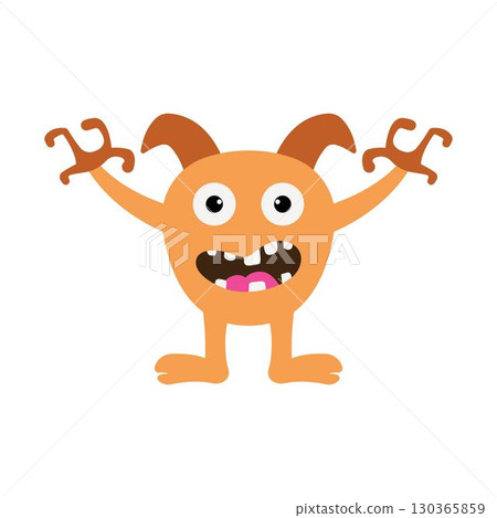 Monster cartoon devil character illustration 130365859