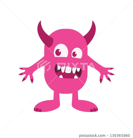 Monster cartoon devil character illustration 130365860