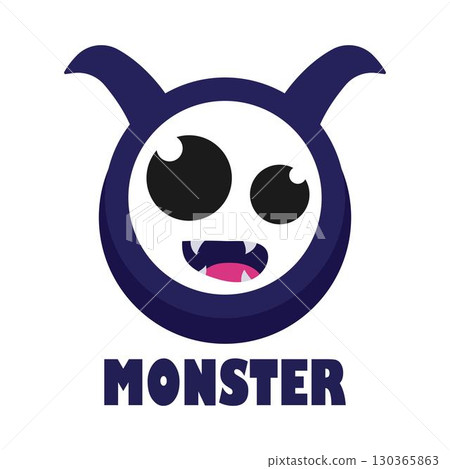 Monster cartoon devil character illustration 130365863