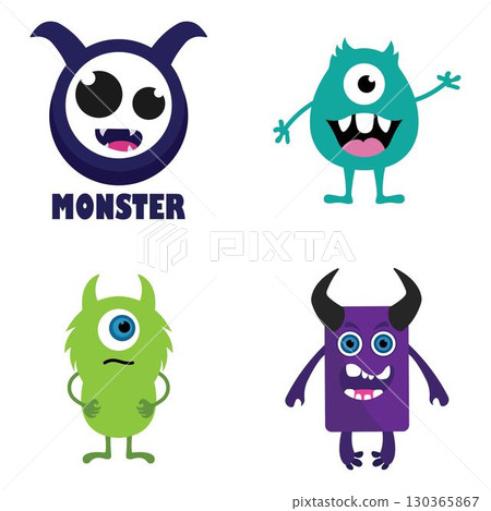 Monster cartoon devil character illustration 130365867