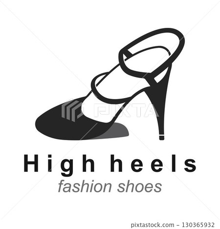 woman shoe ,High Heel logo vector template 130365932