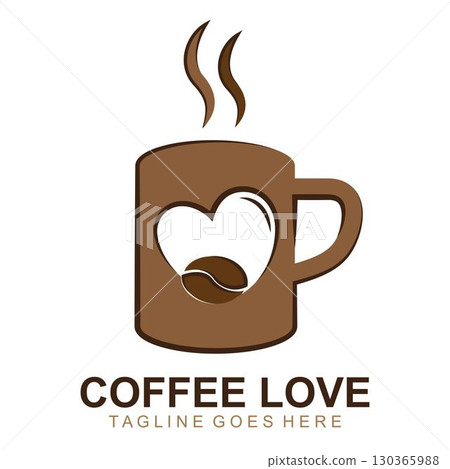 Love Coffee illustration logo Template vector 130365988