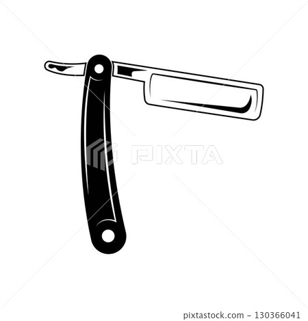 Straight razor knife icon design isolated on white background. Straight razor knife icon design isolated on white background. 130366041
