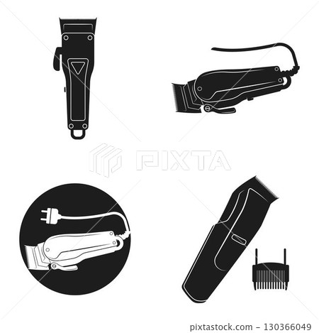 Electrical hair clipper vector icon illustration 130366049