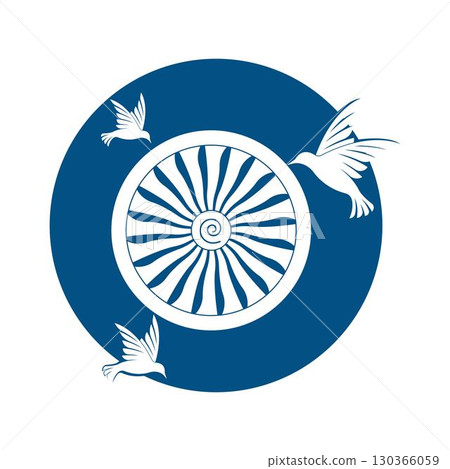 Bird strike logo vector design on the plane 130366059