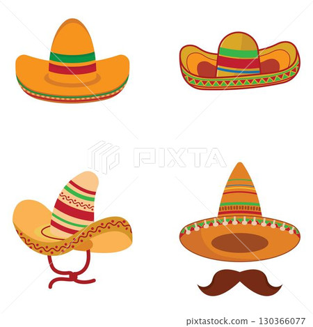Sombrero hat icon logo flat design vector Sombrero hat icon logo flat design vector 130366077
