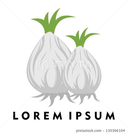 Garlic illustration logo icon vector design template 130366104