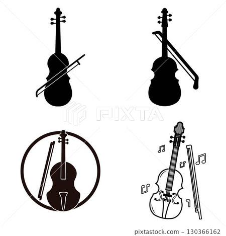 violin vector illustration symbol logo design 130366162