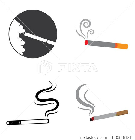 Cigarette icon vector. Smoking logo illustration. Cigarette symbol vector 130366181