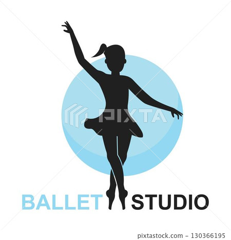Beautiful ballet dancer silhouette illustration 130366195