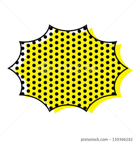 Simple speech bubble illustration, spiky, dot pattern 130366282