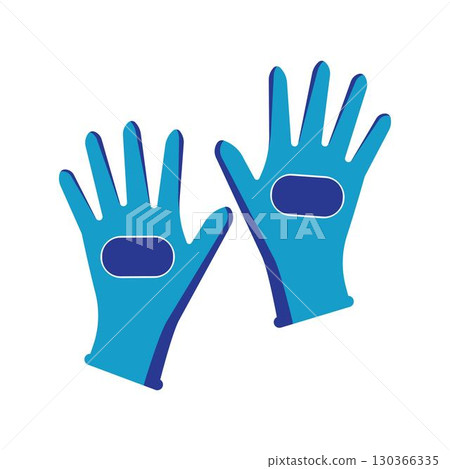 Rubber gloves icon.Latex protection symbol silhouette vector illustration 130366335