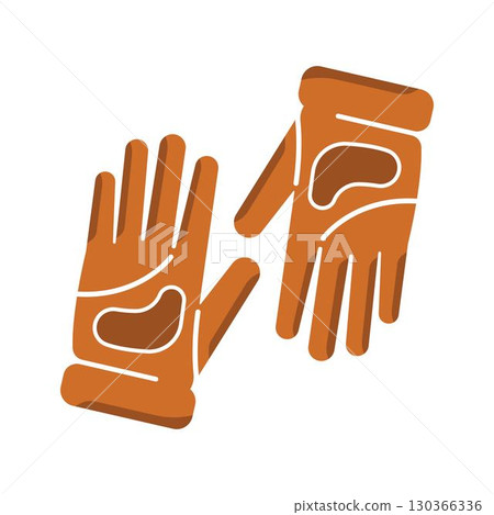 Protective gloves vector. Builder gloves vector icon. Thick technical gloves logo design Protective gloves vector. Builder gloves vector icon. Thick technical gloves logo design 130366336