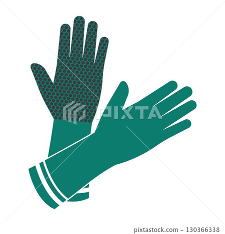 Rubber gloves icon.Latex protection symbol silhouette vector illustration Rubber gloves icon.Latex protection symbol silhouette vector illustration 130366338