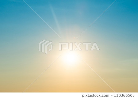 Big shining sun on sunset sky Big shining sun on sunset sky 130366503