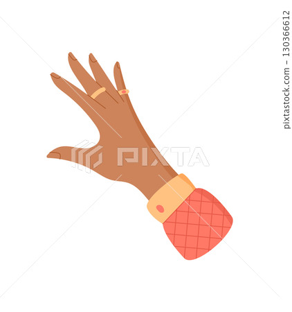 Hand of woman holding craft tool in a creative activity. Engaging in DIY craftwork with supplies and handmade elements. Concept of art and hobby, flat style, suitable for workshops or classes. Hand of woman holding craft tool in a creative activity. Engaging in DIY craftwork with supplies and handmade elements. Concept of art and hobby, flat style, suitable for workshops or classes. 130366612