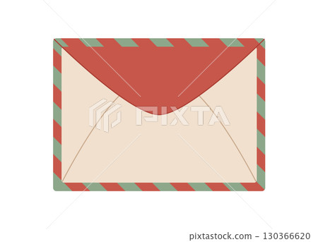 Flat vintage envelope and card with holiday theme, featuring a note and message for delivery. Concept of love, romance, holiday greetings, ideal for creative stationery use. 130366620