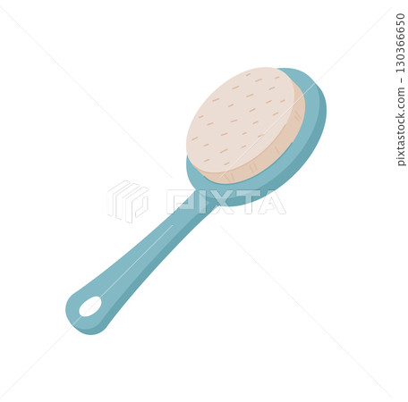 Brush for bodycare and skincare in flat cartoon graphic style. Cosmetic product for hygiene and facial care, ideal beauty themes organic lifestyle illustrations. Brush for bodycare and skincare in flat cartoon graphic style. Cosmetic product for hygiene and facial care, ideal beauty themes organic lifestyle illustrations. 130366650