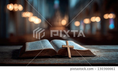 holy bible open book in church 130366661