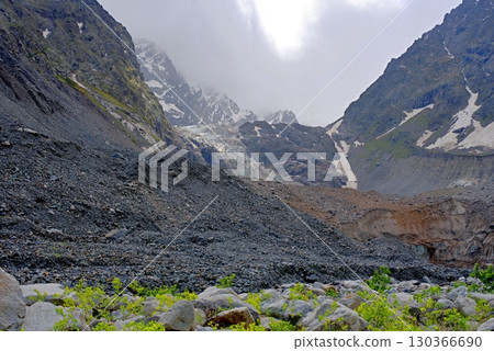 Tseisky glacier on the northern slope of the Greater Caucasus, North Ossetia Tseisky glacier on the northern slope of the Greater Caucasus, North Ossetia 130366690