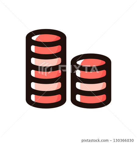 Chip illustration icon (entertainment, leisure, gambling material) 130366830