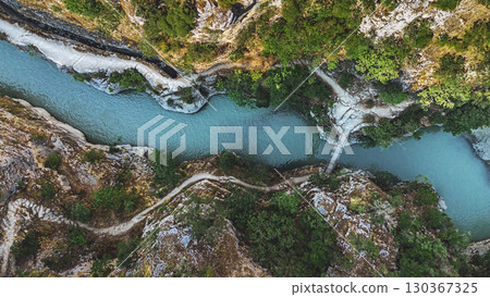 Aerial Drone Landscape of Grand Canyon of Albania 130367325