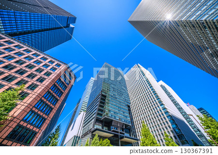 Tokyo cityscape, Japan, September 2nd. Otemachi business district. View of Otemachi Place, Otemachi Tower, Sankei Shimbun, and other buildings. Tokyo cityscape, Japan, September 2nd. Otemachi business district. View of Otemachi Place, Otemachi Tower, Sankei Shimbun, and other buildings. 130367391