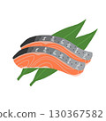 簡單的鮭魚片插圖 130367582