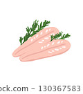 簡單的雞胸肉插圖 130367583